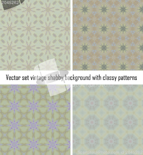 Image of Vector set vintage background classical patterns