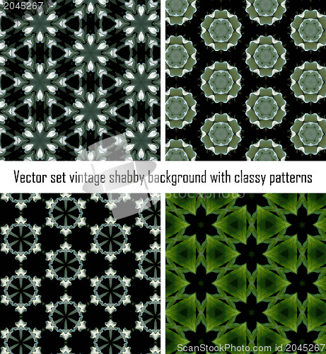 Image of Vector set vintage background classical patterns