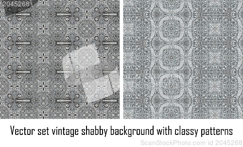 Image of Vector set vintage background classical patterns