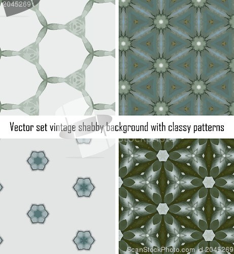 Image of Vector set vintage background classical patterns