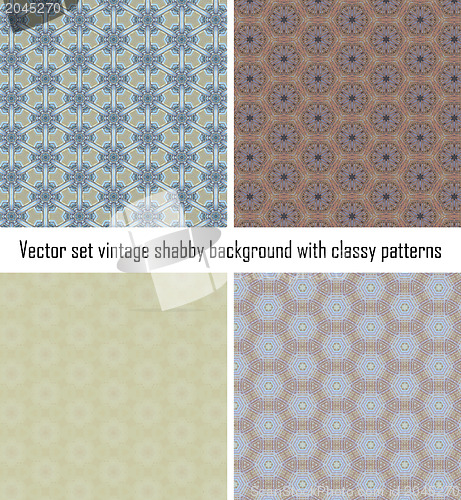 Image of Vector set vintage background classical patterns