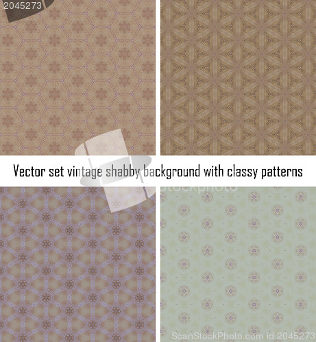 Image of Vector set vintage background classical patterns