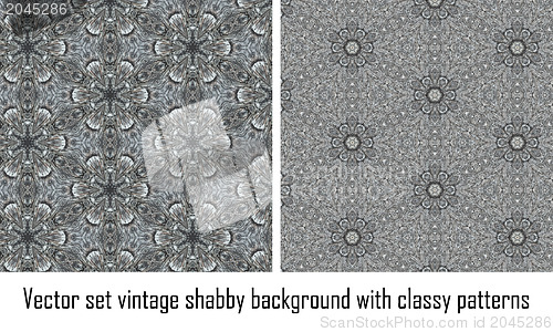 Image of Vector set vintage background classical patterns