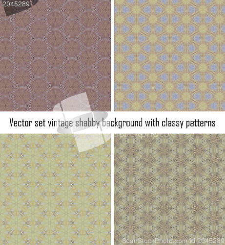 Image of Vector set vintage background classical patterns