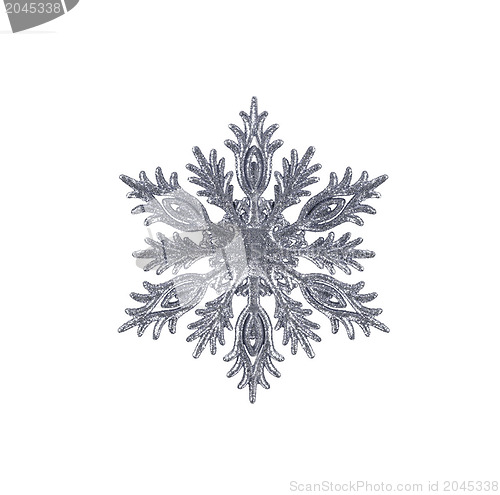 Image of Christmas snowflake isolated on white background