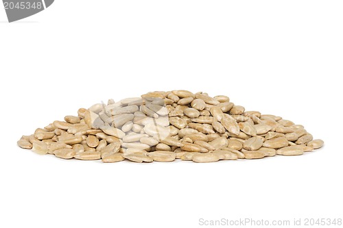 Image of fresh sunflower seeds isolated on a white background