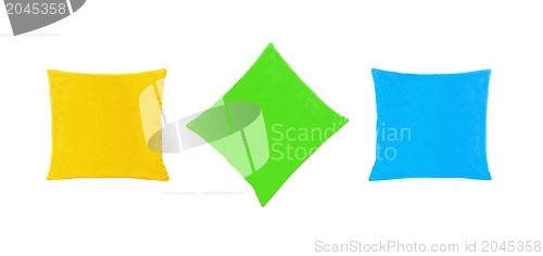 Image of Colorful pillows isolated on white