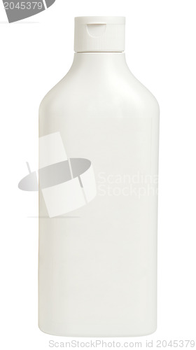 Image of white shampoo bottle isolated on white