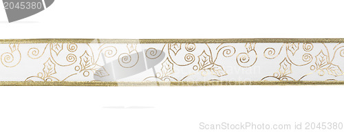 Image of golden ribbon isolated on white