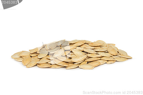 Image of Pumpkin Seeds (Pepitas) Isolated on White Background
