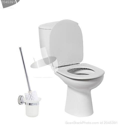 Image of toilet bow with toilet brush