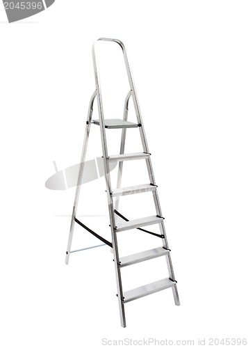 Image of metal ladder isolated on white