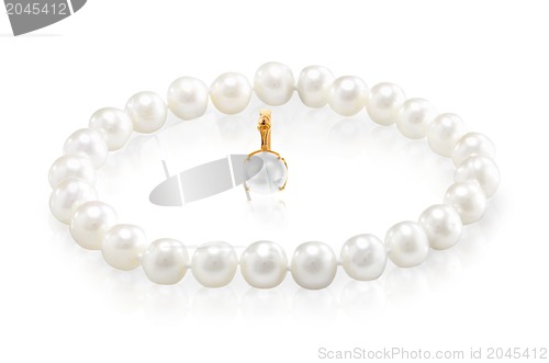 Image of Beads from pearls, on a white background