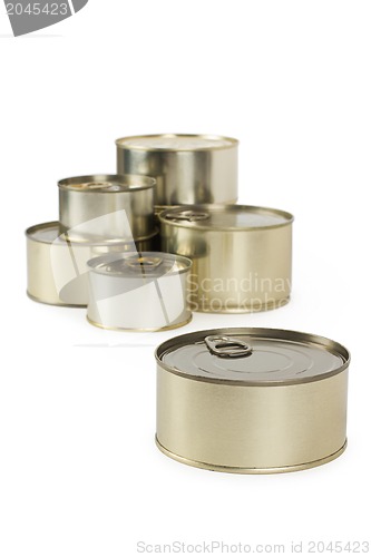 Image of Tin cans isolated on white