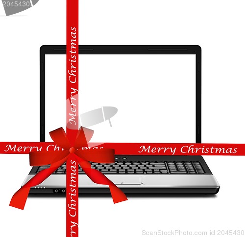 Image of christmas laptop computer