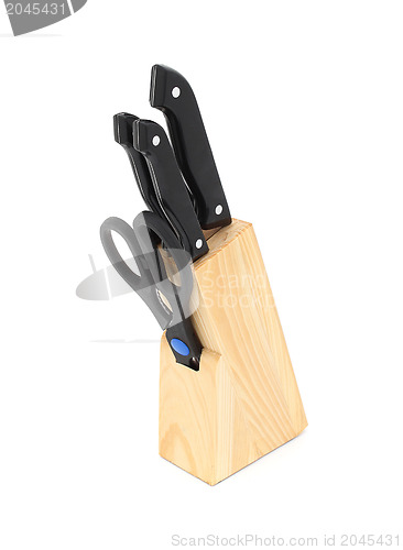 Image of Knife block, isolated on white background.