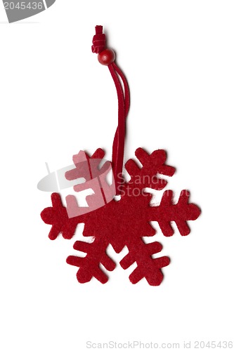 Image of Christmas decoration, snowflake, isolated on white background