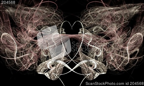 Image of Heart and Swirls on Black