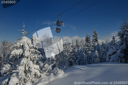 Image of Ski lift gondola in Alps