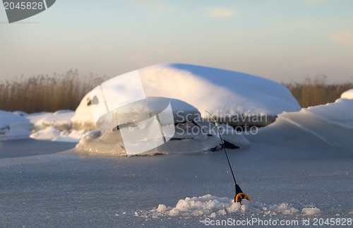 Image of ice fishing rod