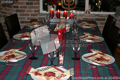 Image of Christmas table is laid