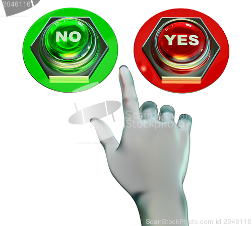 Image of Yes and no buttons set