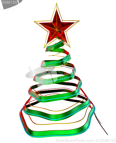 Image of christmas tree with red star