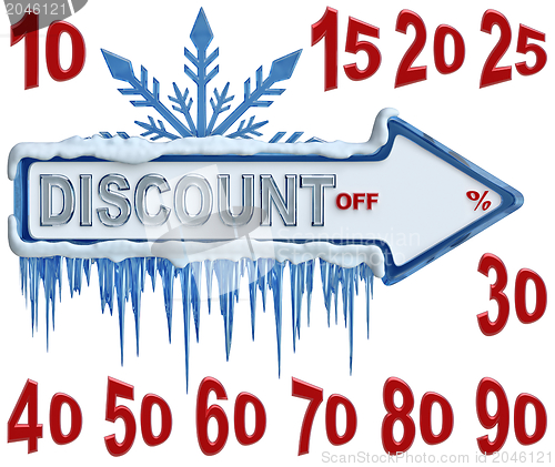 Image of arrow label for sales with discounts