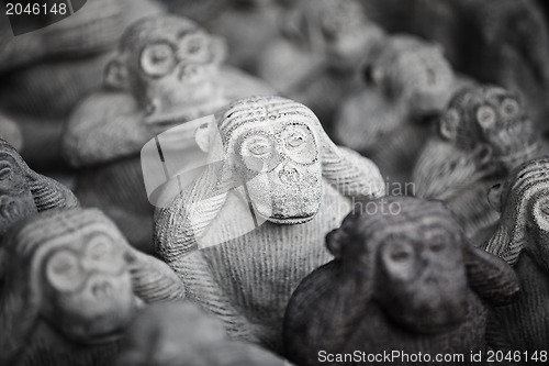 Image of Stone miniature figurines of monkeys