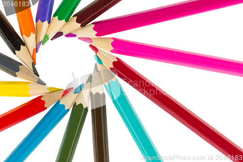 Image of Many different color pencils
