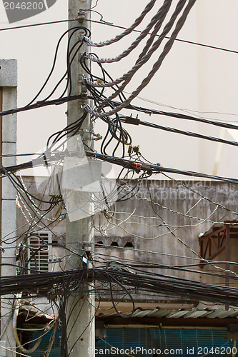 Image of A tangle of cables and wires