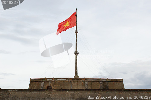 Image of Vietnam flag on flag pole