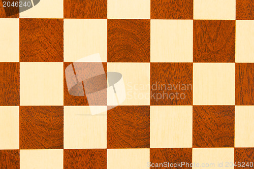 Image of Very old wooden chess board, isolated