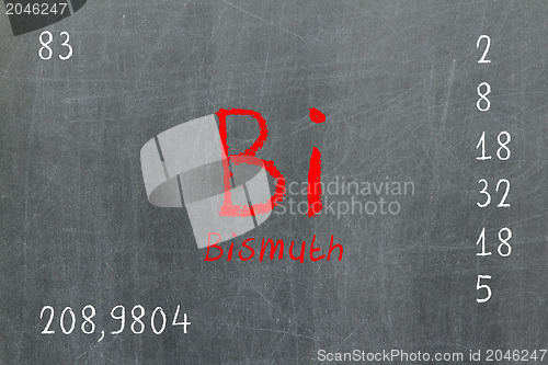 Image of Isolated blackboard with periodic table, Bismuth