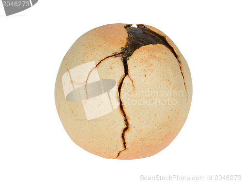 Image of Old cracked clay pottery isolated