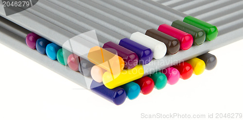 Image of Lasagna of many different color pencils