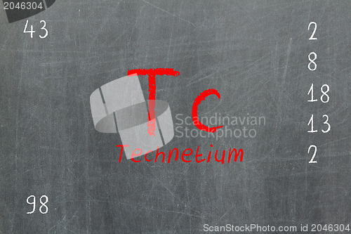 Image of Isolated blackboard with periodic table, Technetium