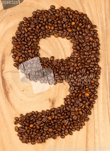 Image of Number from coffee beans