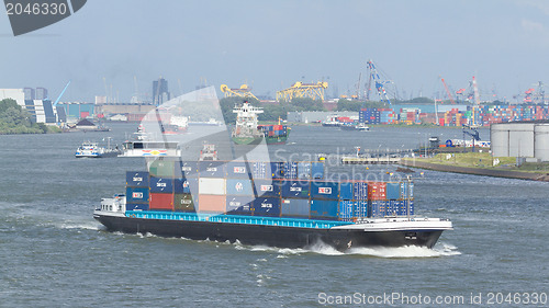 Image of Containers on a containership 