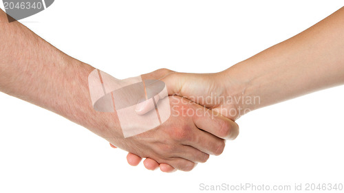 Image of Man and woman shaking hands