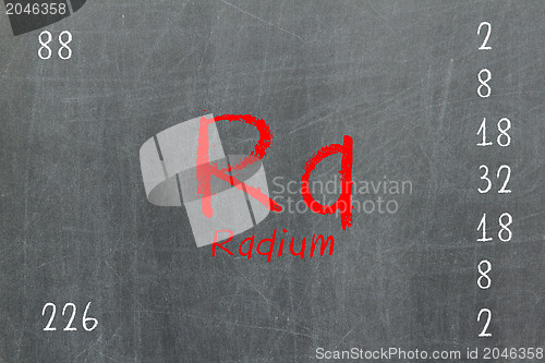 Image of Isolated blackboard with periodic table, Radium