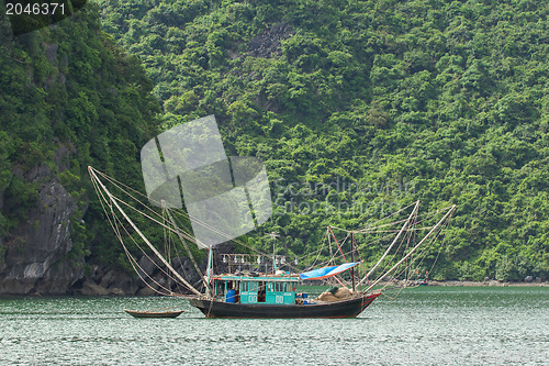 Image of Fishing boat in the Ha Long Bay