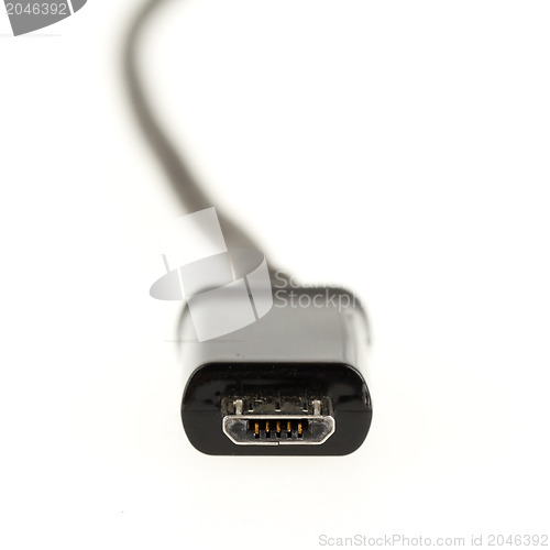 Image of Mini USB cable isolated on white