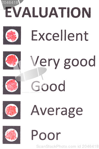 Image of Evaluationform with choises