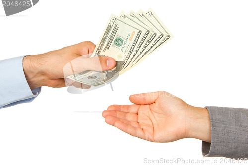 Image of Transfer of money between man and woman 