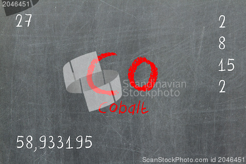 Image of Isolated blackboard with periodic table, Cobalt