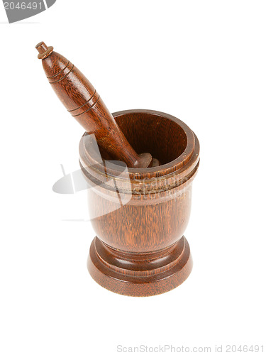 Image of Wooden mortar for pounding spices