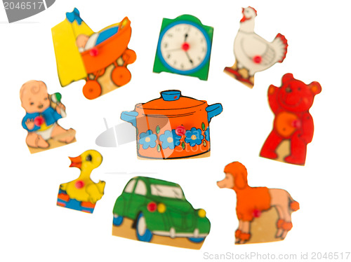 Image of Piece of an antique wooden puzzle for children