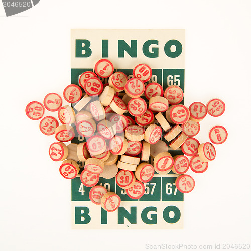Image of Wooden numbers used for bingo