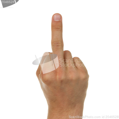 Image of Man showing his middle finger